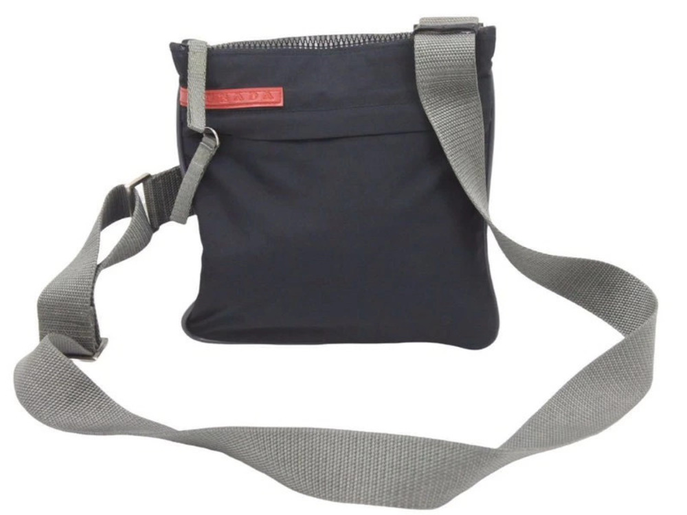 Prada Sport Shoulder Bag Pouch Clutch Crossbody Black Gray